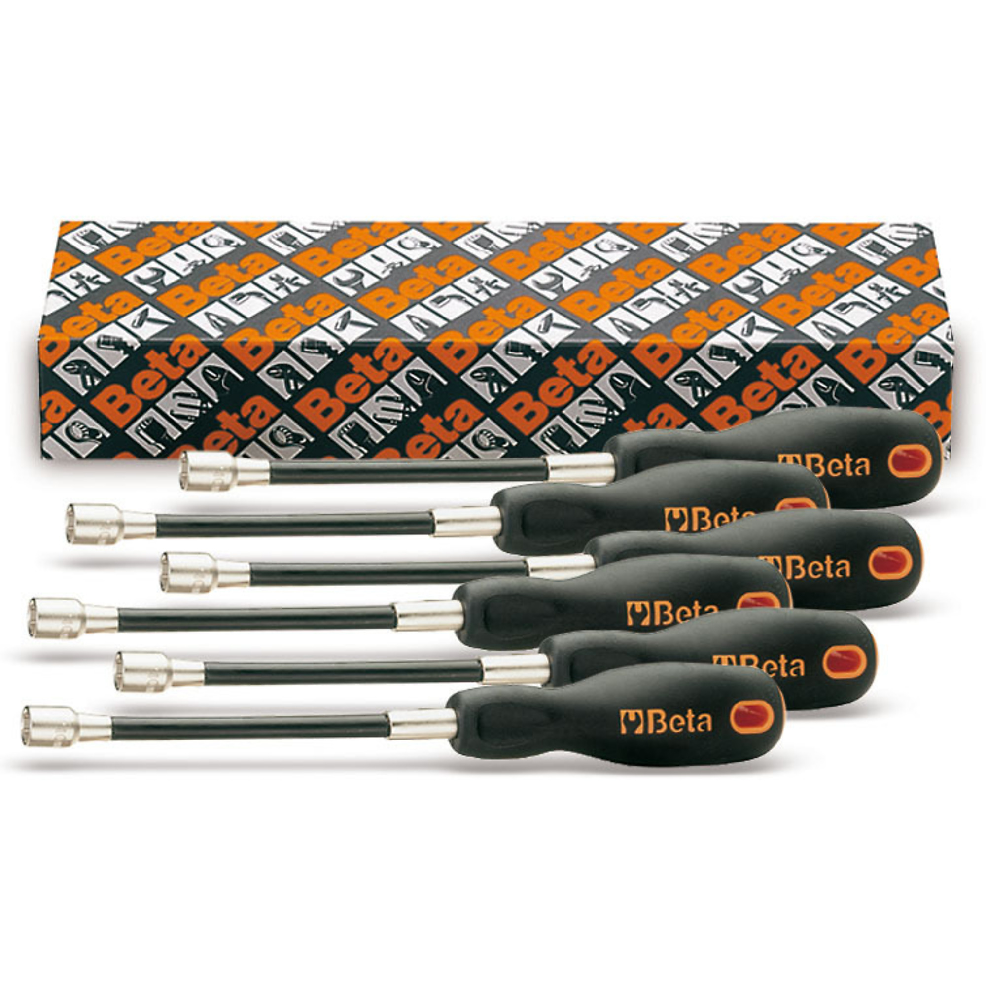 Beta 943FL Flexible Shaft Nut Driver Set — 6-Piece, 5mm to 10mm, Ergonomic Handle, Model# 943FL/S6